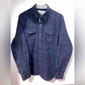 pd & c Navy Button Down, Men’s Medium, Long Sleeve